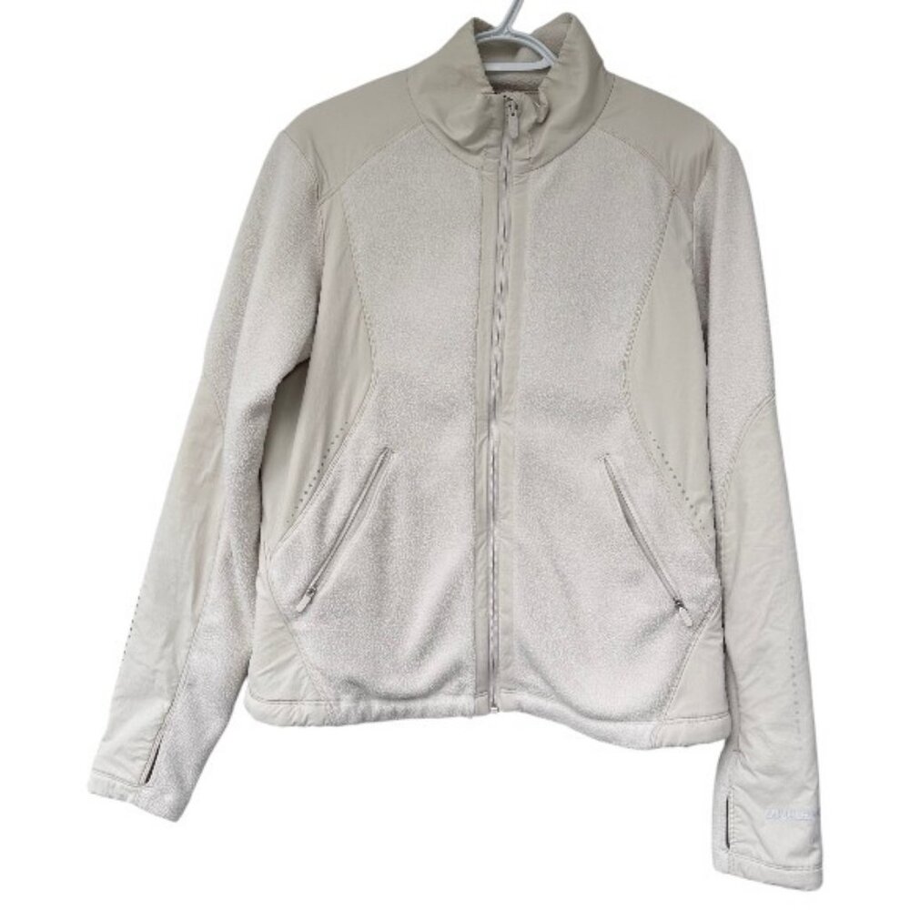 Lululemon fleece lined running jacket white women's size 10 - Picture 8 of 16